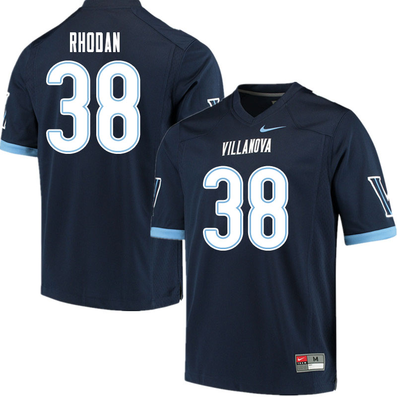 Men #38 John Rhodan Villanova Wildcats College Football Jerseys Sale-Navy